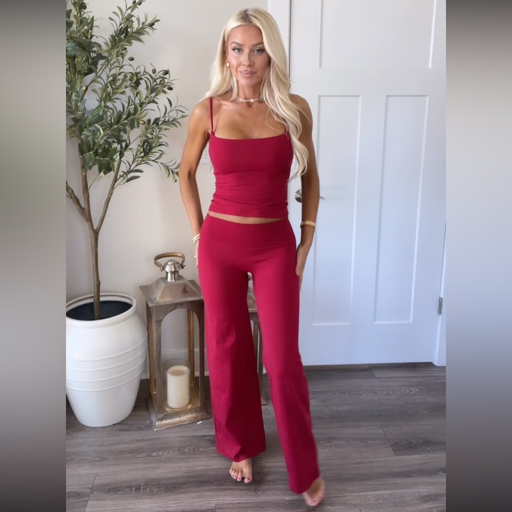 Padded Tank & Wide-Leg Pants Set